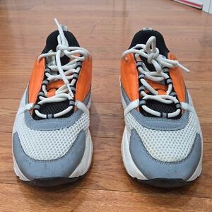 Dior Men Orange, Gray & White Sneakers